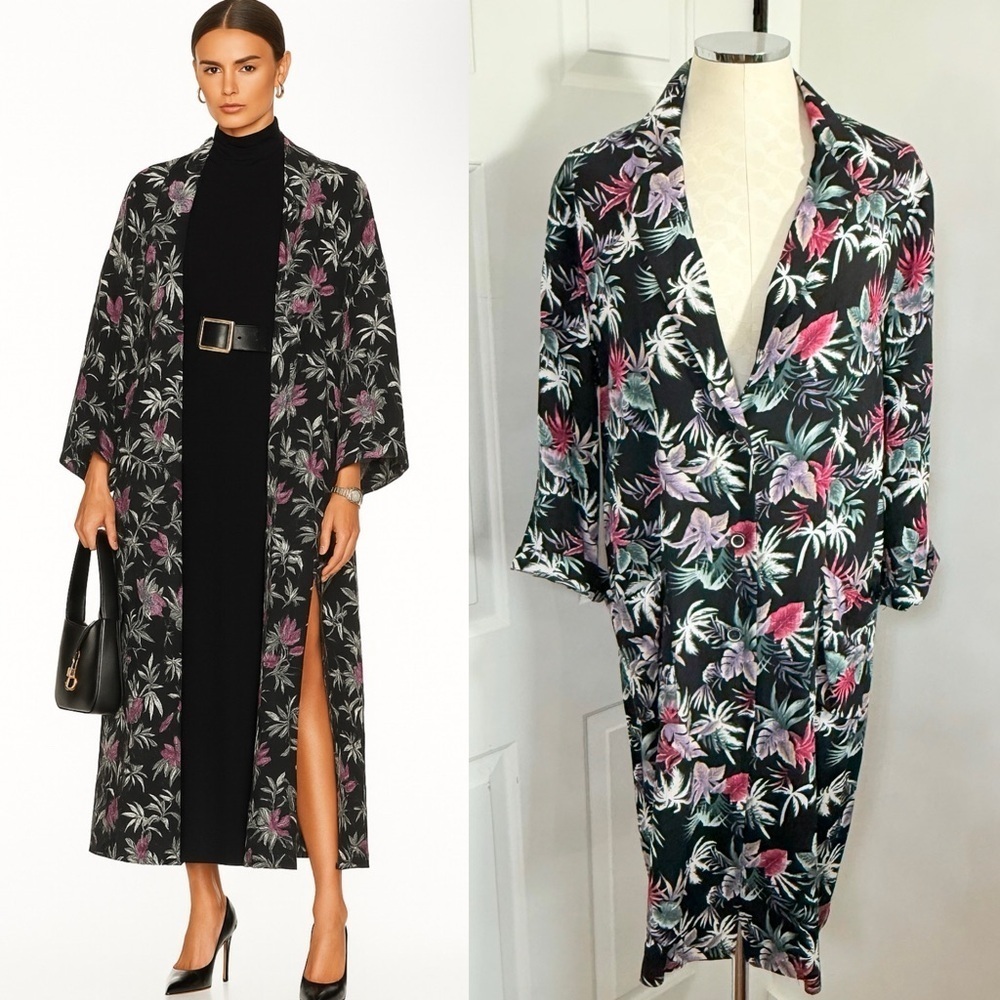 New POL Floral Print Duster Jacket